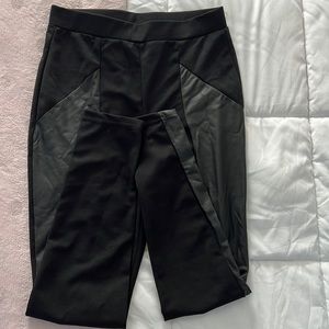 cute black leggings with black metallic strip on each leg